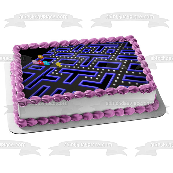 Namco Pac-Man Inky Blinky Pinky Clyde Edible Cake Topper Image ABPID22354