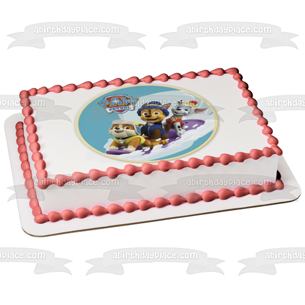 Decoración comestible para tarta con trineo de nieve de Paw Patrol Rocky Chase Marshall ABPID21992 