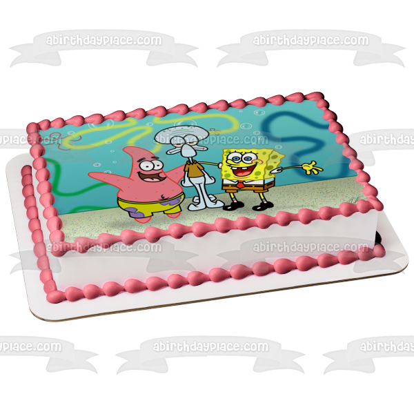 SpongeBob SquarePants Patrick Squidword Bikini Bottom Edible Cake Topper Image ABPID23503