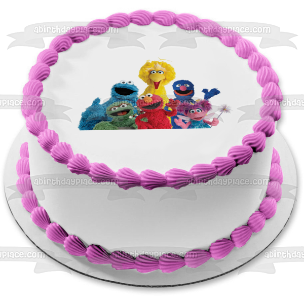 Adorno comestible para tarta de Barrio Sésamo, Elmo, Elmo, el monstruo de las galletas, Oscar, el gruñón, Abby Cadabby, imagen ABPID22412 