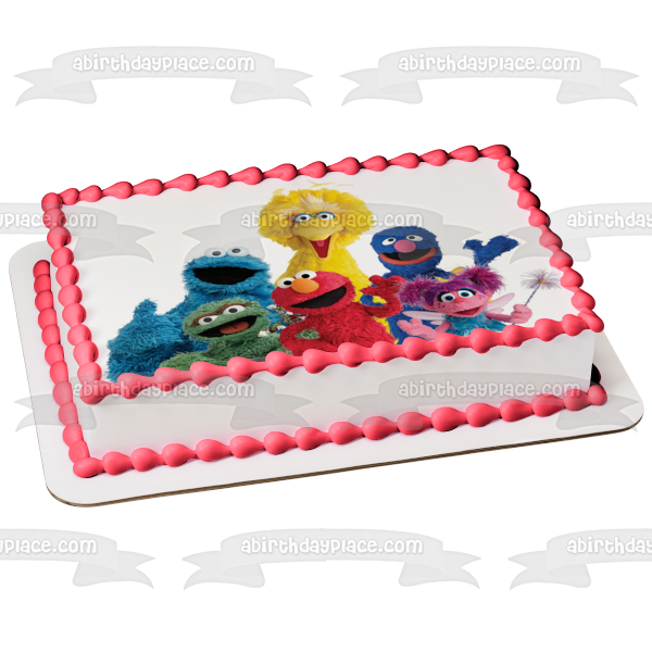 Adorno comestible para tarta de Barrio Sésamo, Elmo, Elmo, el monstruo de las galletas, Oscar, el gruñón, Abby Cadabby, imagen ABPID22412 