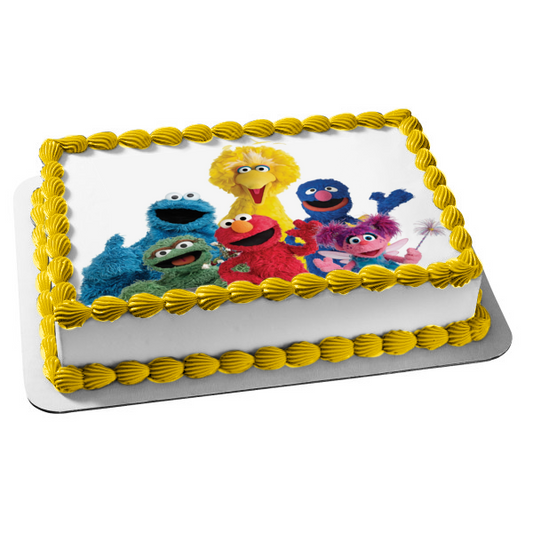 Adorno comestible para tarta de Barrio Sésamo, Elmo, Elmo, el monstruo de las galletas, Oscar, el gruñón, Abby Cadabby, imagen ABPID22412 