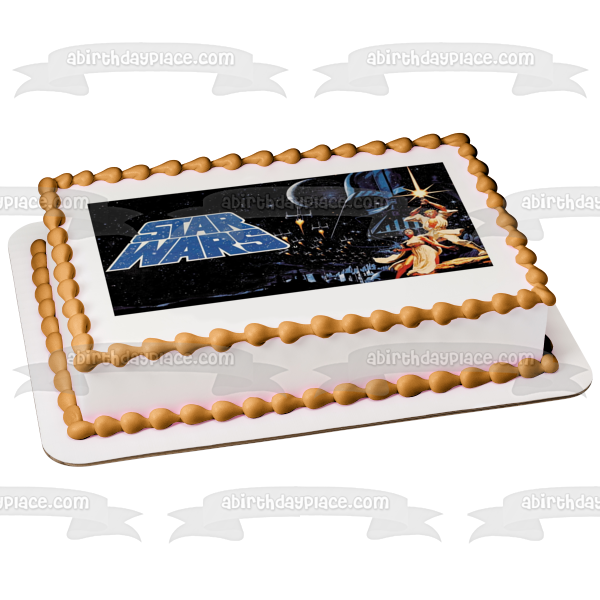 Star Wars Princess Leia Luke Skywalker Darth Vader Lightsaber Edible Cake Topper Image ABPID22503