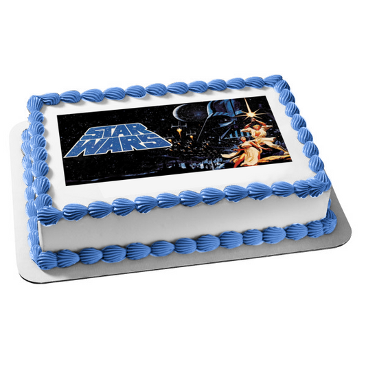 Star Wars Princess Leia Luke Skywalker Darth Vader Lightsaber Edible Cake Topper Image ABPID22503