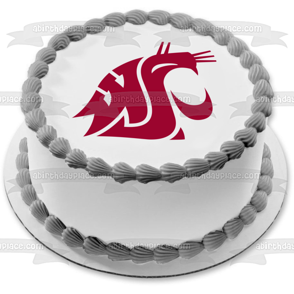 Washington State Cougars Football Logo NCAA Edible Cake Topper Image ABPID24093