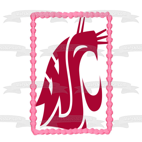 Washington State Cougars Football Logo NCAA Edible Cake Topper Image ABPID24093