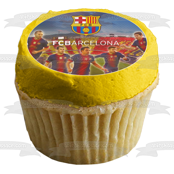 Fcb Barcelona Logo Barça Football Players Soccer Edible Cake Topper Image ABPID24123