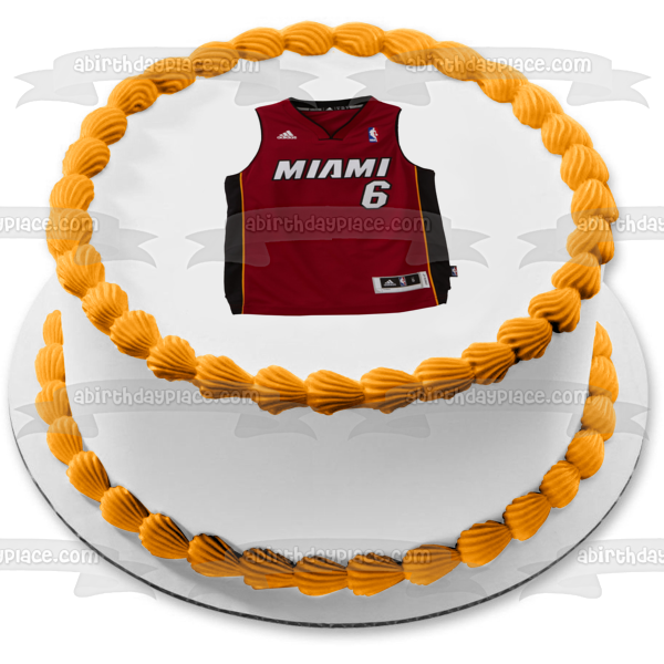 NBA Miami Heat Basketball 2012 Jersey Number 6 Edible Cake Topper Image ABPID24386