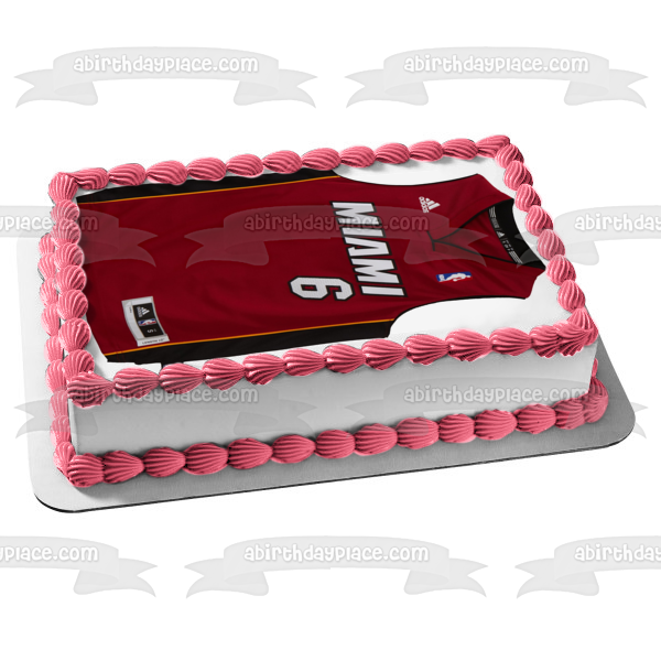 NBA Miami Heat Basketball 2012 Jersey Number 6 Edible Cake Topper Image ABPID24386