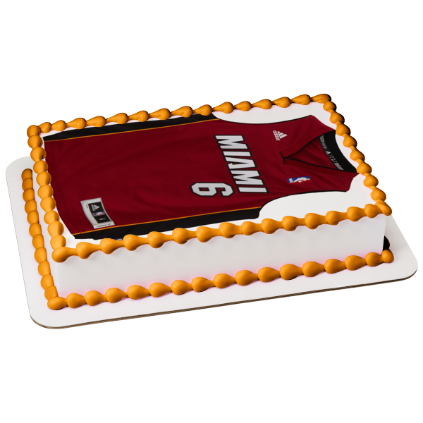 NBA Miami Heat Basketball 2012 Jersey Number 6 Edible Cake Topper Image ABPID24386