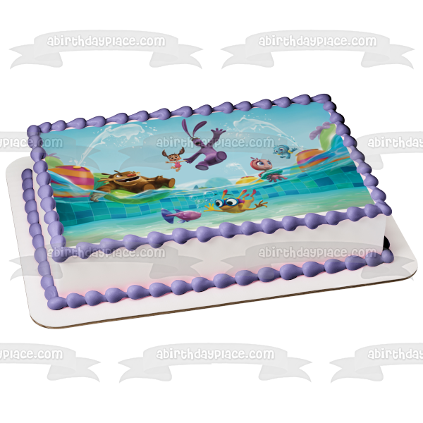 Kate and Mim Mim Lily Boomer Tack Gobbie Swimming Edible Cake Topper Image ABPID25506