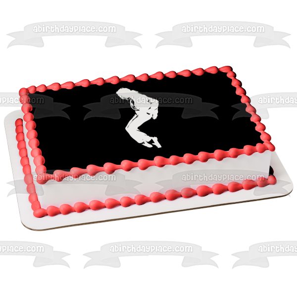 Michael Jackson Moonwalk Black and White Silhouette Edible Cake Topper Image ABPID26855