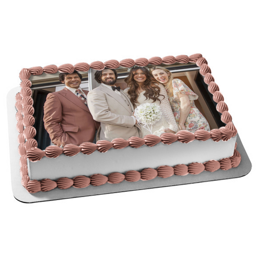 Adorno comestible para tarta con imagen de Jack Rebecca Sophie Miguel, boda de This Is Us ABPID27016 