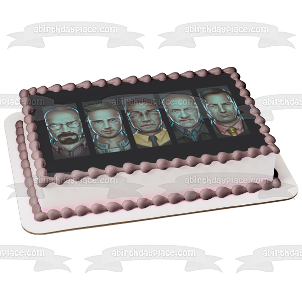 ¡Breaking Bad Cartoon Walter White, Jesse, Gus, Mike y Saul! Imagen comestible para decoración de tarta ABPID27023 