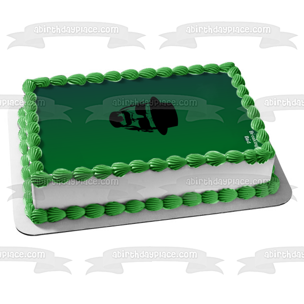 Breaking Bad Heisenberg Poster Green Background Walter White Edible Cake Topper Image ABPID27024