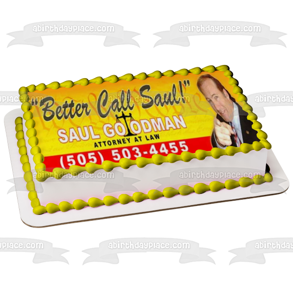 Better Call Saul Abogado Billboard Saul Goodman Imagen comestible para decoración de tarta ABPID27028 