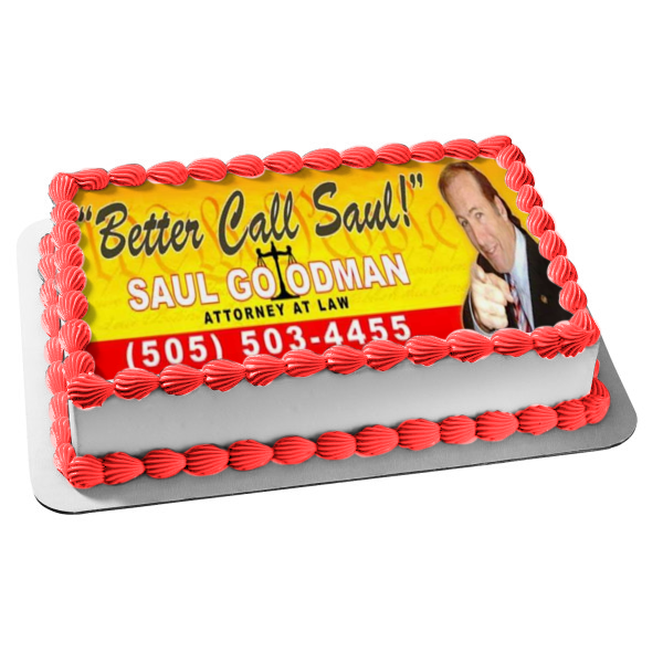 Better Call Saul Abogado Billboard Saul Goodman Imagen comestible para decoración de tarta ABPID27028 