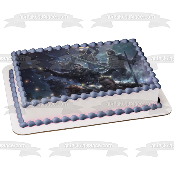 Decoración comestible para tarta de Juego de Tronos Daenerys Targaryen Jon Snow Imagen ABPID26894 