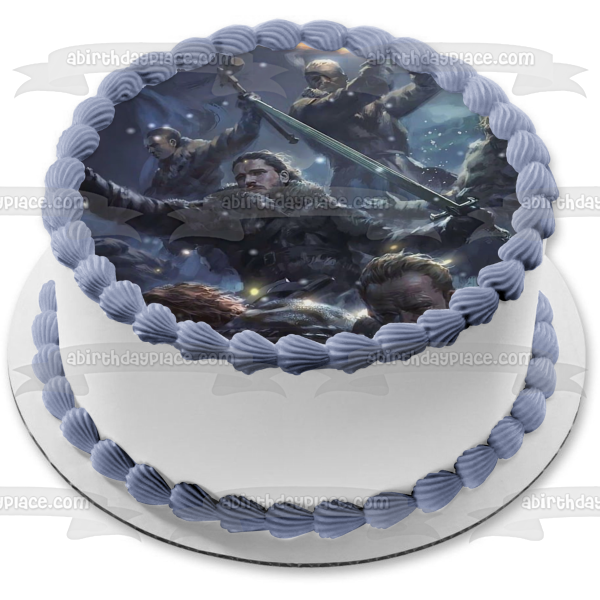 Decoración comestible para tarta de Juego de Tronos Daenerys Targaryen Jon Snow Imagen ABPID26894 