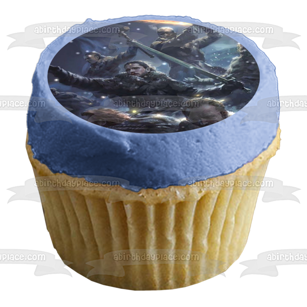 Decoración comestible para tarta de Juego de Tronos Daenerys Targaryen Jon Snow Imagen ABPID26894 