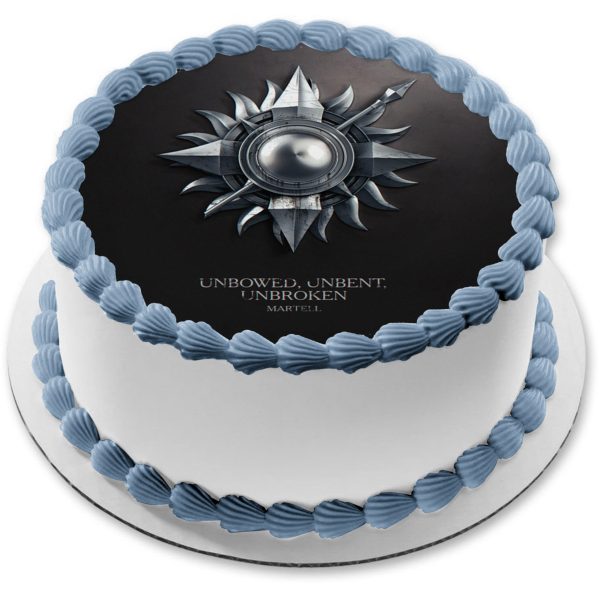 Game of Thrones House Martell Unbowed Unbent Unbroken Edible Cake Topper Image ABPID26895