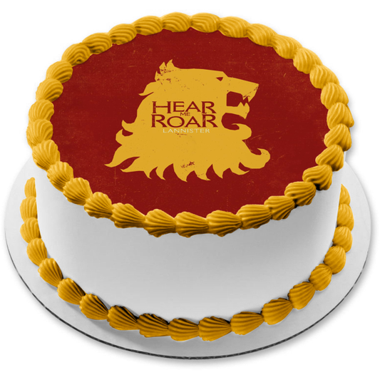 Emblema de la Casa Lannister de Juego de Tronos Hear Me Roar Imagen comestible para decoración de tarta ABPID26896 