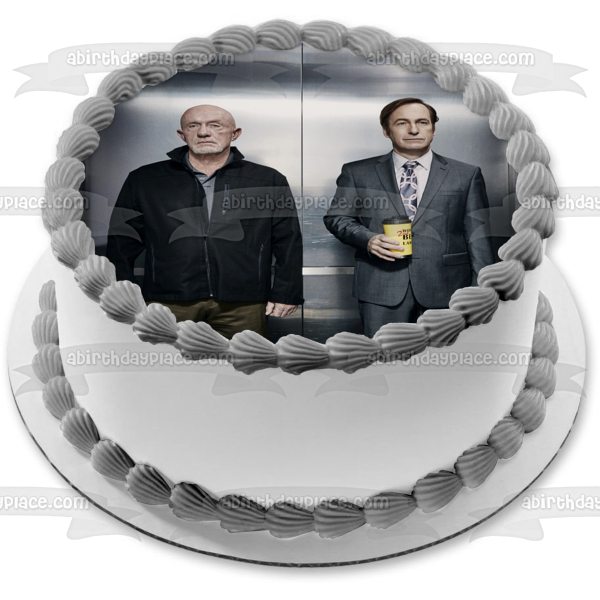 Better Call Saul Mike Ehrmantraut Saul Goodman Ascensor Decoración comestible para tarta Imagen ABPID27063 