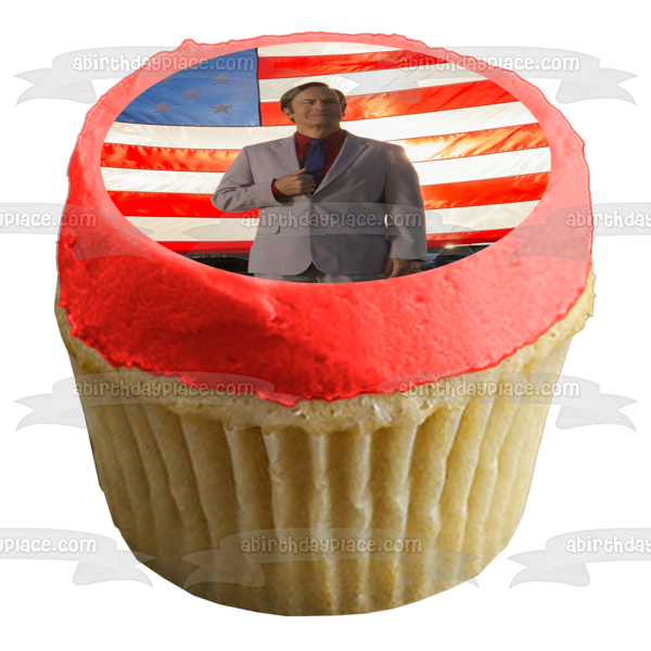 Better Call Saul Saul Goodman - Decoración comestible para tarta con bandera estadounidense, imagen ABPID27064 