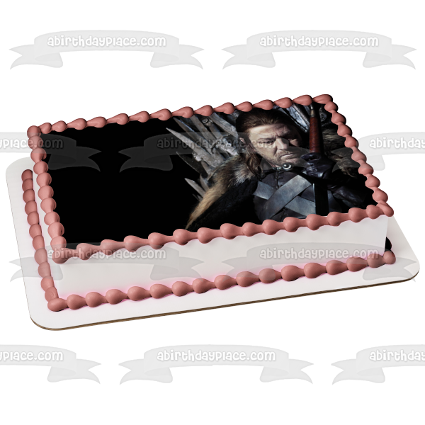 Game of Thrones Eddard Stark Iron Throne Edible Cake Topper Image ABPID26948