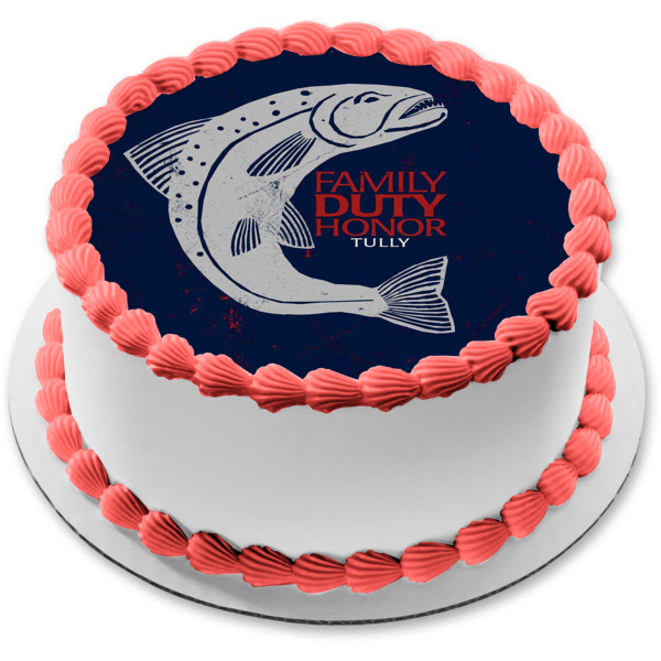 Juego de Tronos Casa Tully Emblema Family Duty Honor Comestible Cake Topper Imagen ABPID26951 