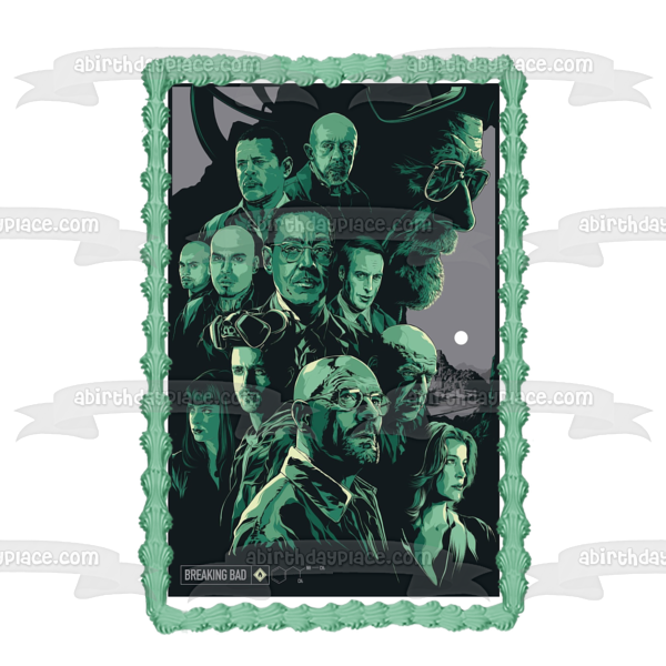 Breaking Bad Walter White Tuco Mike Ehrmantraut Gus Fring Jesse Pinkman Saul Goodman Jane Skylar White Hank Shrader Edible Cake Topper Image ABPID27075