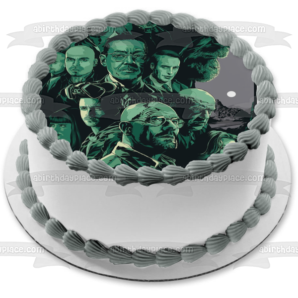 Breaking Bad Walter White Tuco Mike Ehrmantraut Gus Fring Jesse Pinkman Saul Goodman Jane Skylar White Hank Shrader Edible Cake Topper Image ABPID27075