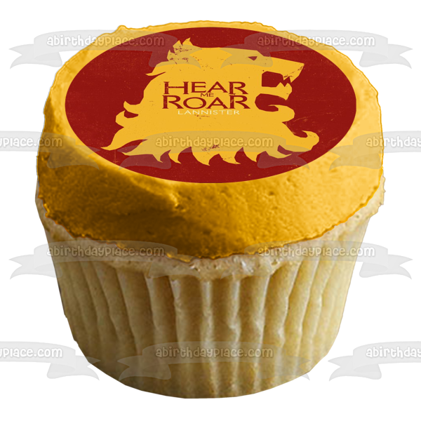 Game of Thrones House Lanniser Emblem Hear Me Roar Edible Cake Topper Image ABPID26958