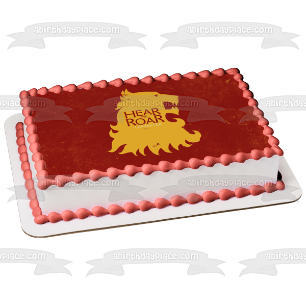 Game of Thrones House Lanniser Emblem Hear Me Roar Edible Cake Topper Image ABPID26958