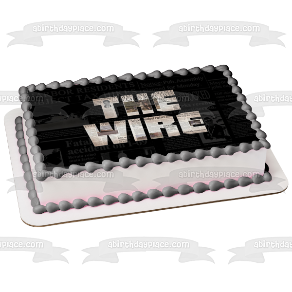 The Wire Newspaper Clippings Background Edible Cake Topper Image ABPID27098