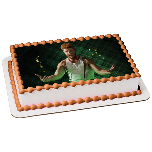 American Gods Mad Sweeny Green Plaid Background Edible Cake Topper Image ABPID26977