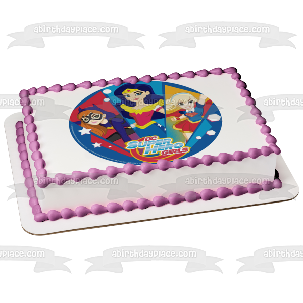 DC Comics Superhéroe Niñas Murciélago Mujer Maravilla Supergirl Decoración comestible para tarta Imagen ABPID27322 