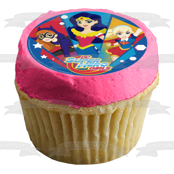 DC Comics Superhéroe Niñas Murciélago Mujer Maravilla Supergirl Decoración comestible para tarta Imagen ABPID27322 