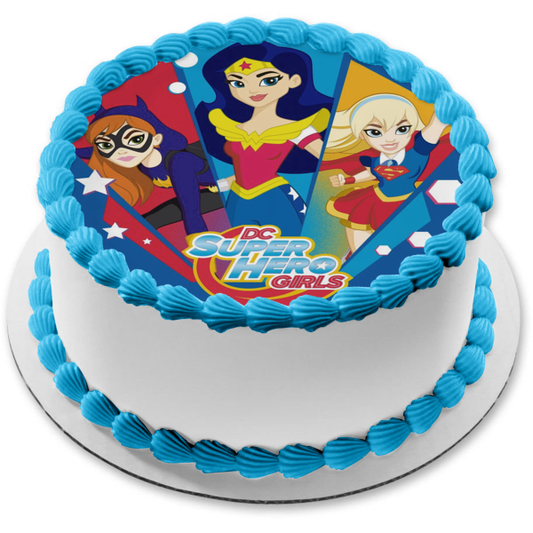 DC Comics Superhéroe Niñas Murciélago Mujer Maravilla Supergirl Decoración comestible para tarta Imagen ABPID27322 