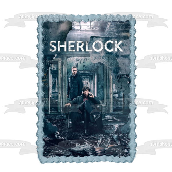 Sherlock Sherlock Holmes John Watson Burned Building Edible Cake Topper Image ABPID27123