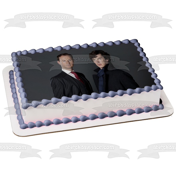 Sherlock Sherlock Holmes Mycroft Holmes Fondo gris Imagen comestible para decoración de tarta ABPID27128 