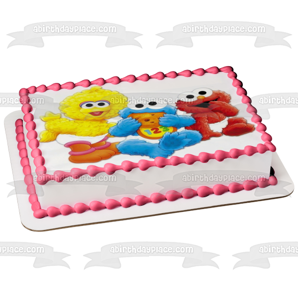 Sesame Street Baby Big Bird Baby Elmo Baby Cookie Monster Edible Cake Topper Image ABPID27380