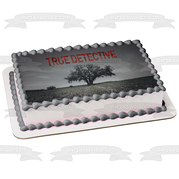 Imagen comestible para decoración de tarta con árbol de campo de True Detective, cielo gris, ABPID27176 