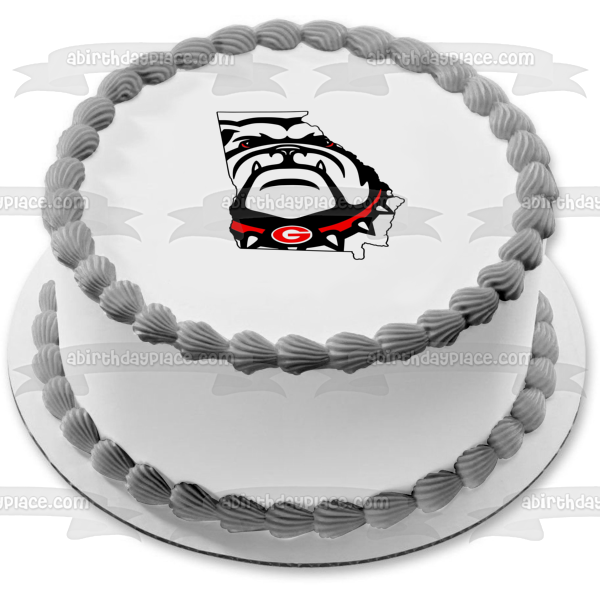 The University of Georgia Bulldogs Logo NCAA Edible Cake Topper Image ABPID27402