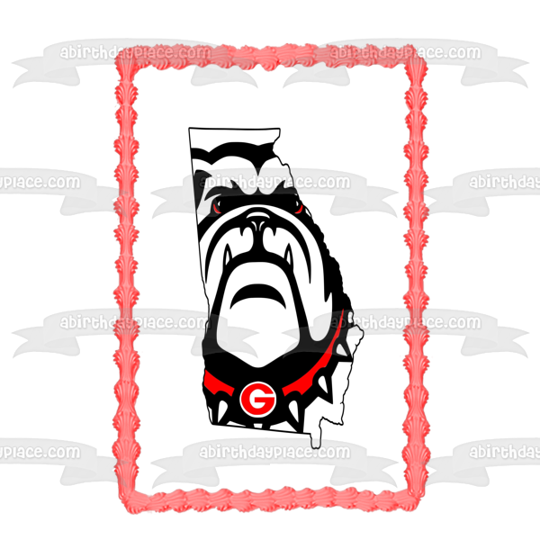 The University of Georgia Bulldogs Logo NCAA Edible Cake Topper Image ABPID27402