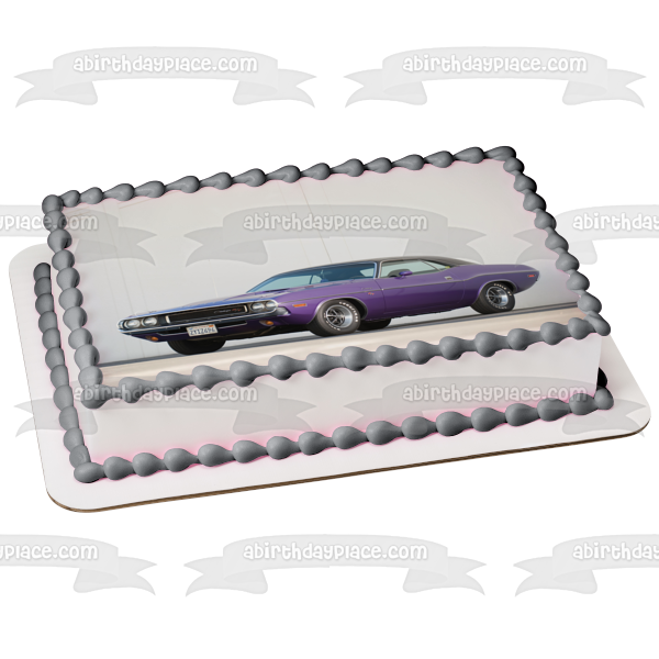 1970 Purple Dodge Challenger Rt Sports Car Edible Cake Topper Image ABPID27404