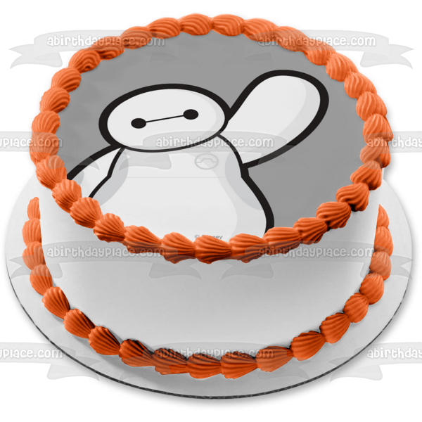 Big Hero 6 Baymax Vector White Baymax Waving Edible Cake Topper Image ABPID49638