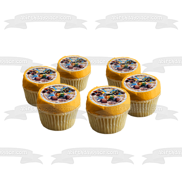 Monster Jam El Toro Loco and Grave Digger Maximum Destruction Edible Cake Topper Image ABPID03370