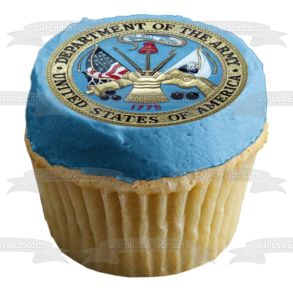 United States Military Department of the Army Seal Flag Edible Cake Topper Image ABPID05225