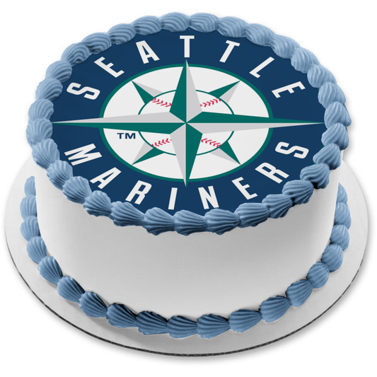 Seattle Mariners Sports Logo Major League Baseball Edible Cake Topper Image ABPID03440